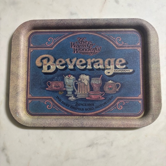 Vintage 1979 Pentron tin serving tray “The Warm & Wonderful Beverage Company” - Picture 1 of 7
